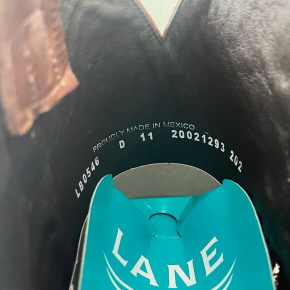 Lane PLAIN JANE Womens Cowboy Boots 11 Brown Leather Western Cowgirl Mid Calf - Picture 11 of 13